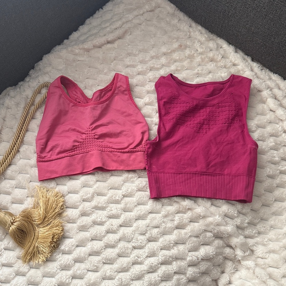 SoulCycle Vibrant Pink and Deep Magenta Bras